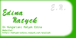 edina matyek business card